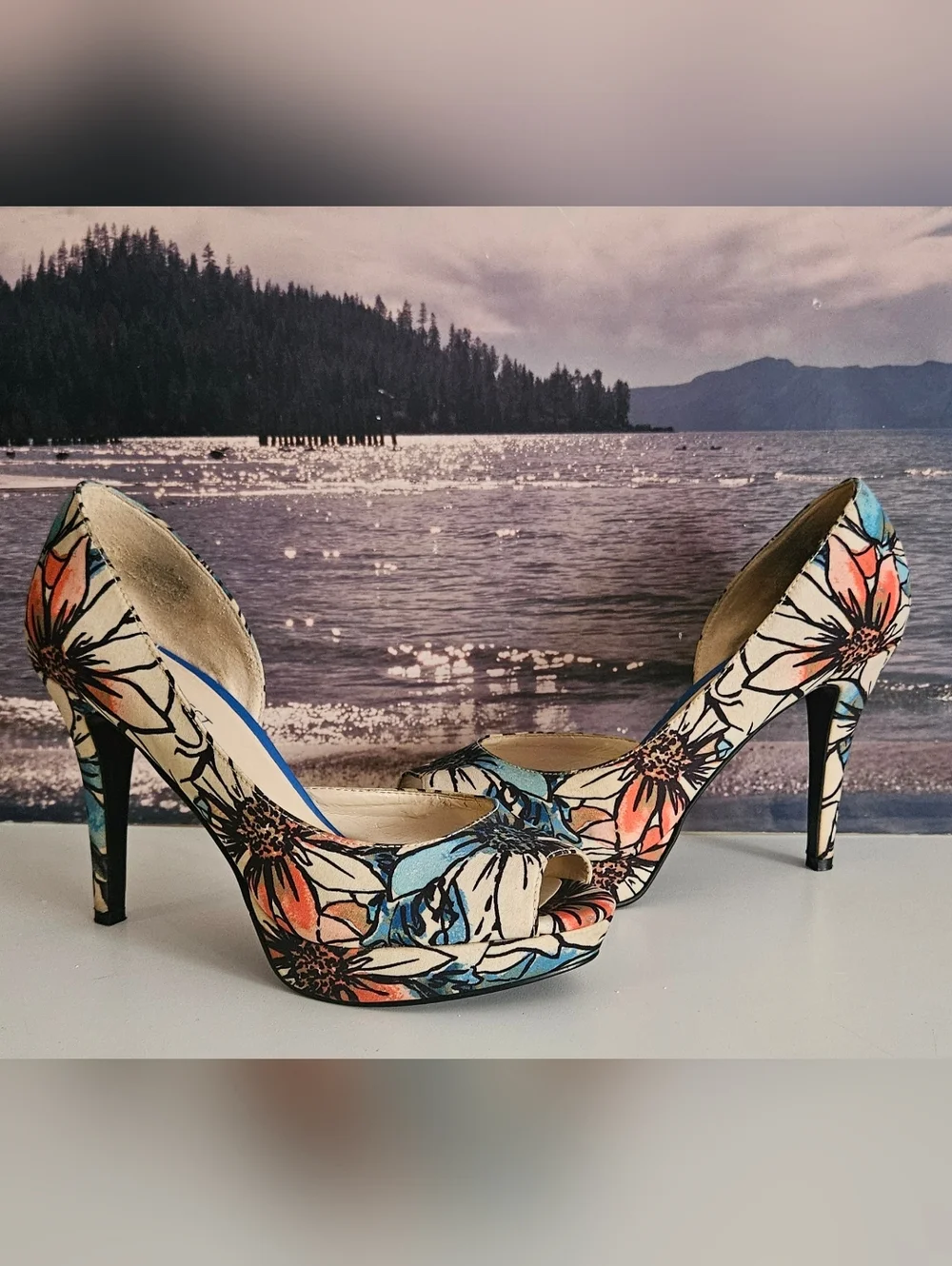 Nine West Peep Toe Platform Heels
